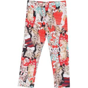 NEW Two(2) Girls 5T Leggings Christmas Cats Red White Green Youth Pants Holiday